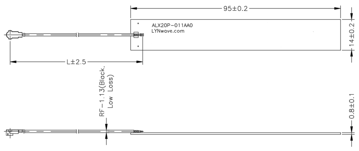 Embedded Sub 6GHz 5G Antenna, MHF 4L, RF-1.13 Low Loss