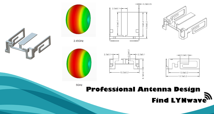 Dual Band 2.45GHz 5GHz 2x2 Metal Embedded Antenna, 0.31 g