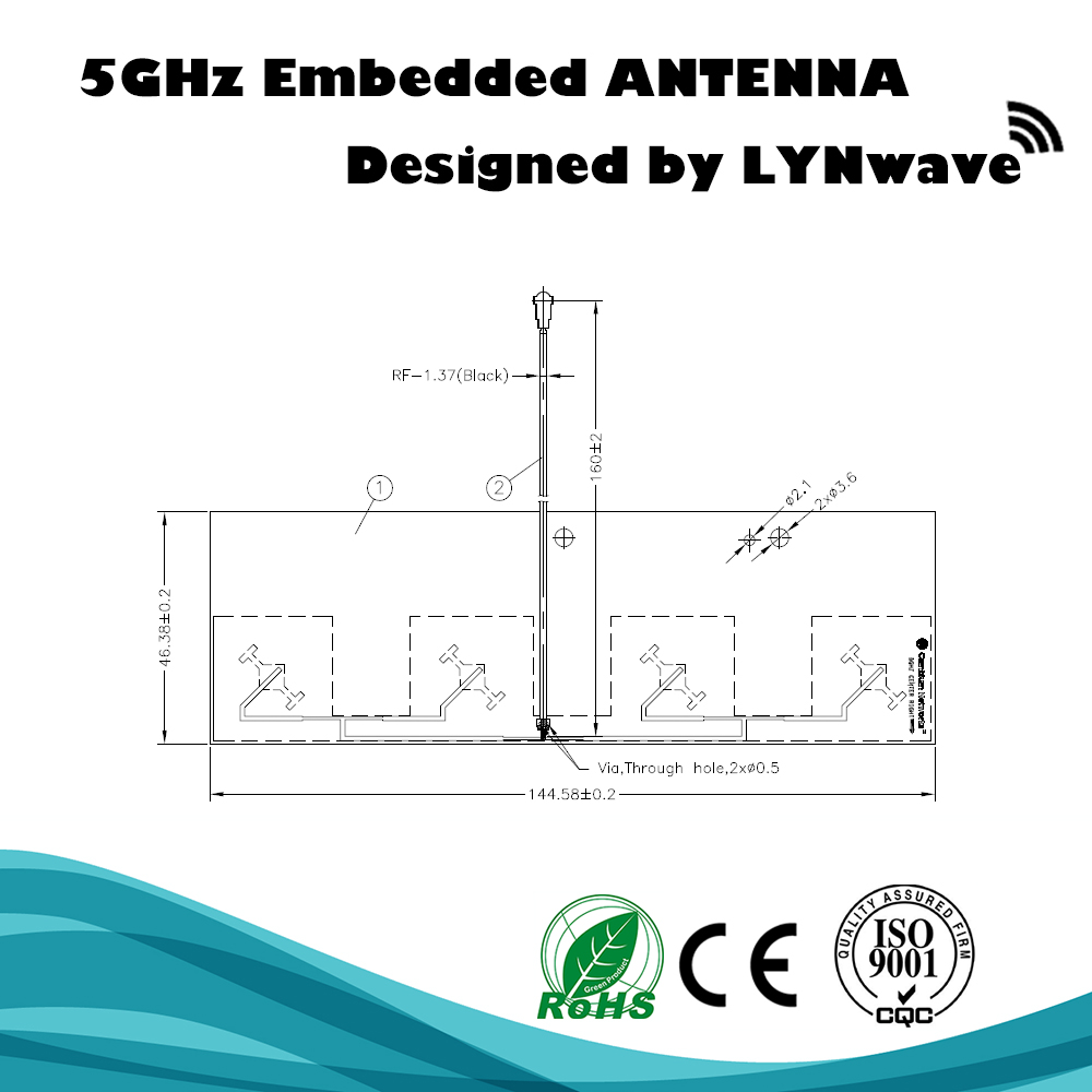 5GHz Internal PCB Dipole Antenna